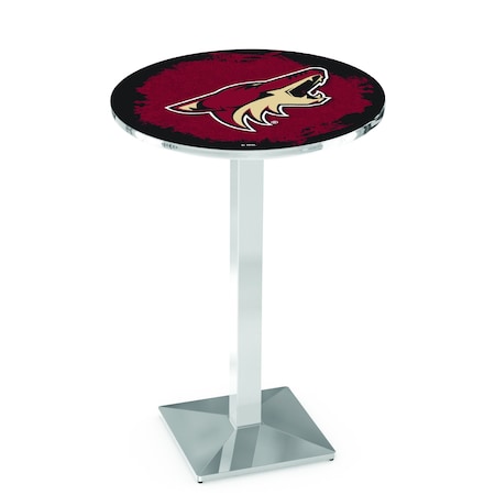Holland Bar Stool Co 36" Chrome Arizona Coyotes Pub Table L217C3628AriCoy